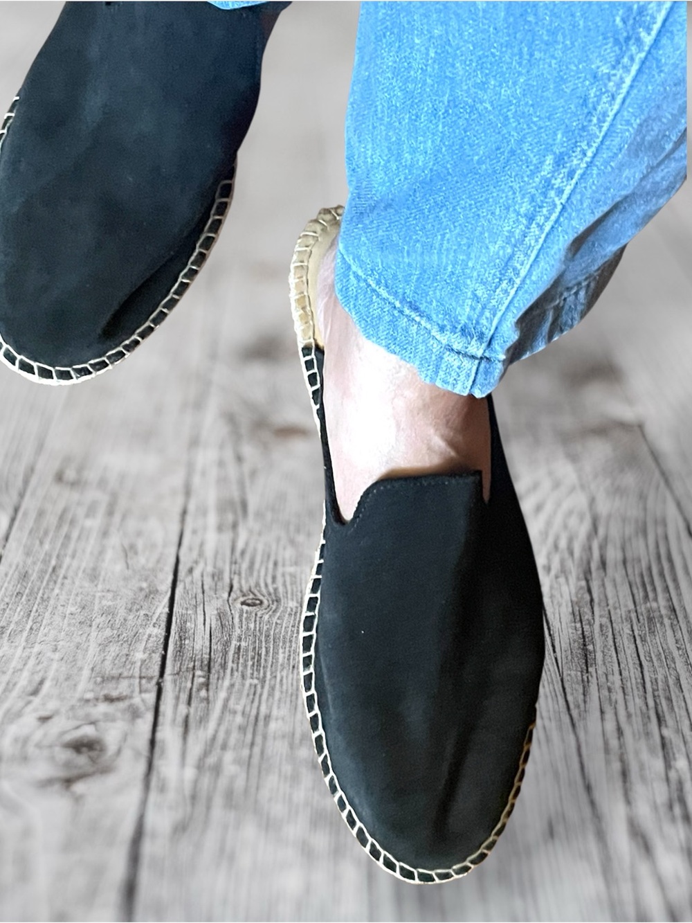 NEW Ubuntu Black Suede Slip-On Espadrilles size 10 women